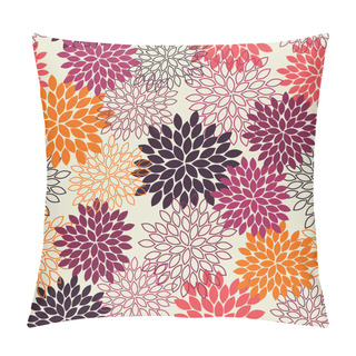 Personality  Seamless Mum Flower Background Pillow Covers