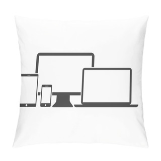 Personality  Flat Design Devices Icons Pillow Covers