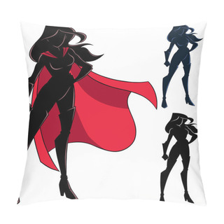 Personality  Superheroine Standing Tall Silhouette Pillow Covers