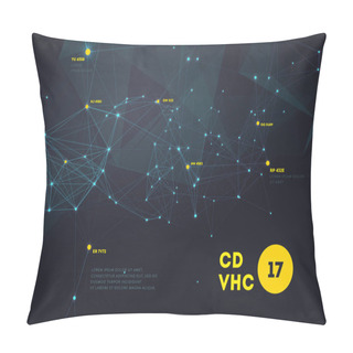 Personality  3D Abstract Mesh Background With Circles, Lines And Triangular Shapes Design Layout For Your Business. Vector Illustartion Pillow Covers