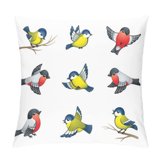 Personality  Winter Birds Illustration Pillow Covers