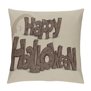 Personality  Happy Halloween Card. Vector Illustration Pillow Covers