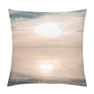 Personality  View Of Beautiful Sunset Over The Sea With Cloudy Sky Pillow Covers