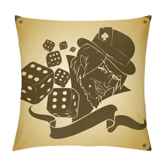 Personality  Vector Illustration Of Joker And Dices Pillow Covers