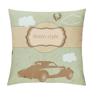 Personality  Vintage Sports Car, Vector Illustration  Pillow Covers