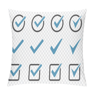 Personality  Set Of Check Mark Icon On A Transparent Background Pillow Covers