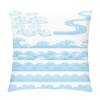 Personality  Japanese Traditional Wave Pillow Covers