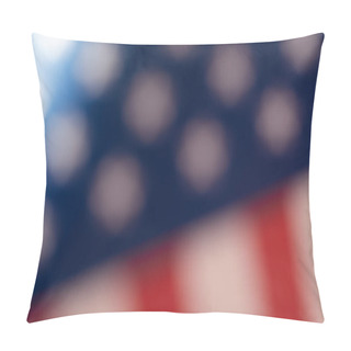 Personality  Blurred Image Of United States Of America Flag Pillow Covers