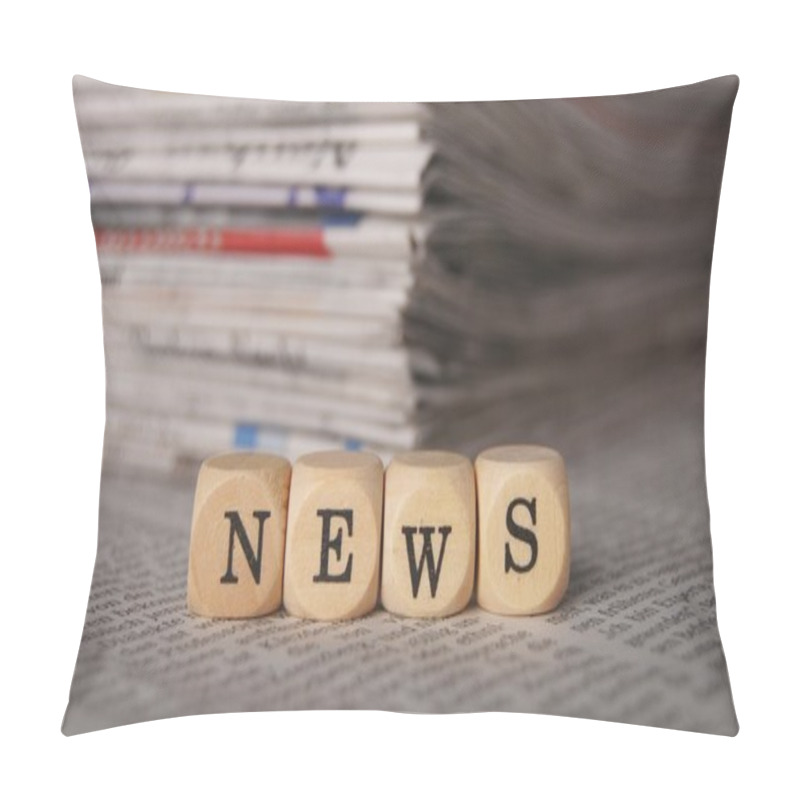 Personality  Cube With The Word News On It Pillow Covers