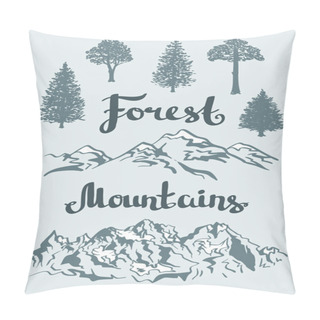 Personality  Hand Drawn Mountain Landscape Pillow Covers