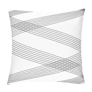 Personality  Waving-wavy, Sine Vertical Lines. Sinuous, Curve Lines Vector Illustration - Stock Vector Illustration Clip-art Pillow Covers