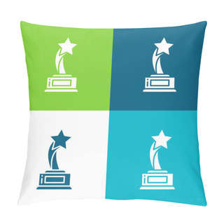 Personality  Award Flat Four Color Minimal Icon Set Pillow Covers