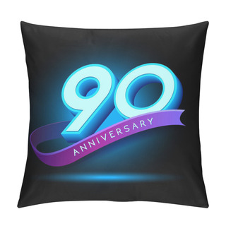 Personality  90  Years Neon  Anniversary Logo, Decorative Background Pillow Covers