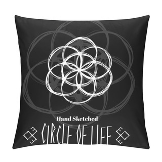 Personality  Abstract Background With Hand Sketched Sacred Geometry Drawing Pillow Covers