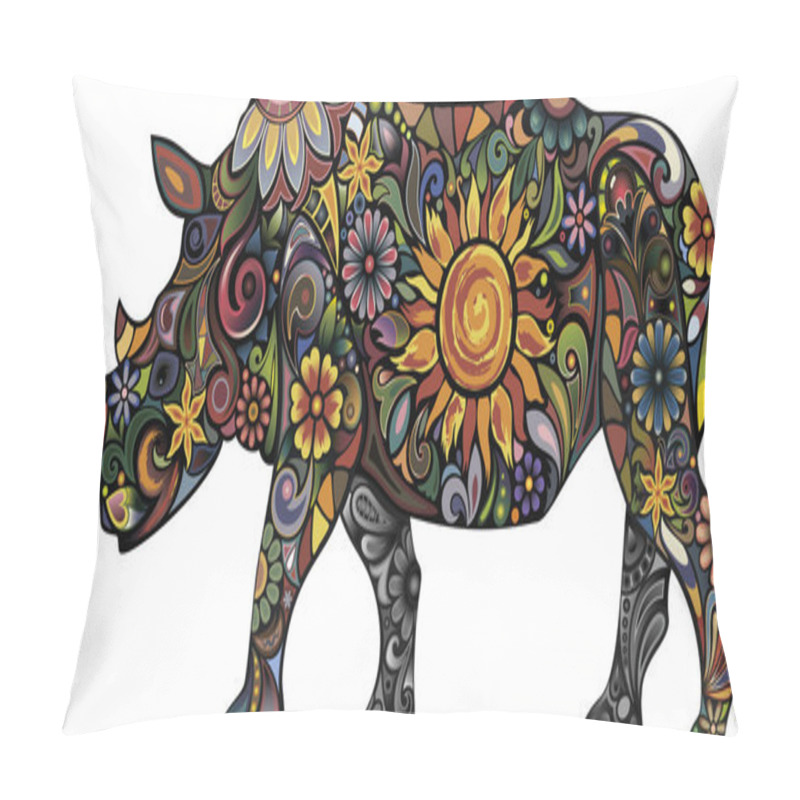 Personality  Cheerful Rhinoceros Pillow Covers