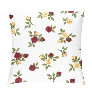 Personality  Vintage Seamless Pattern With Roses. Vector Illustration. Pillow Covers