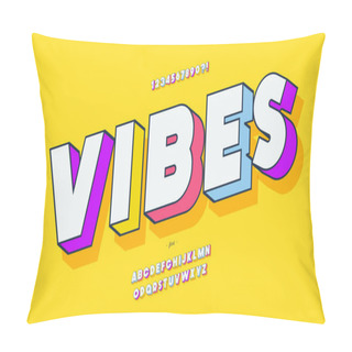 Personality  Vector Vibes Font 3d Bold Colorful Style Pillow Covers