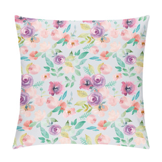 Personality  Floral Pattern Made Of Pink And Beige Roses, Green Leaves, Branches On White Background. Flat Lay, Top View. Valentines Background. Floral Pattern. Pattern Of Flowers. Flowers Pattern Texture Pillow Covers