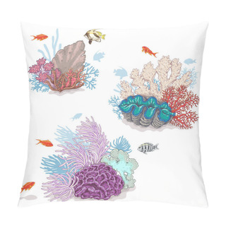 Personality  Corals And Swimming Fishes Pillow Covers