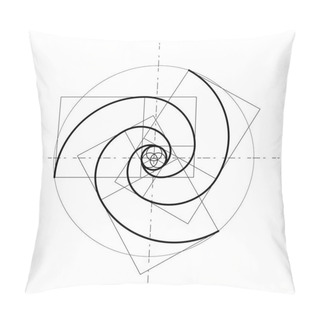 Personality  Minimalistic Style Design. Golden Ratio. Geometric Shapes. Circles In Golden Proportion. Futuristic Design. Logo. Vector Icon. Abstract Vector Background. Pillow Covers