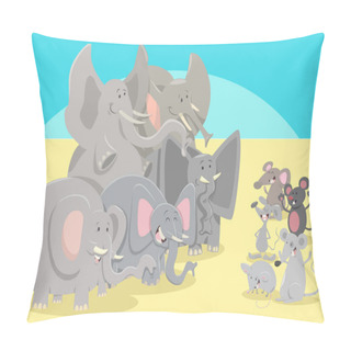 Personality  Cartoon Elephants And Mice Animal Characters Pillow Covers