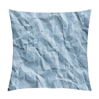Personality  Recycle Blue Kraft Paper Bag Crumpled Grunge Texture Detail Pillow Covers