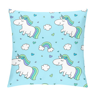 Personality  Baby Seamless Pattern With Unicorns Pillow Covers