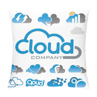 Personality  Cloud Logo Symbol Vector Pillow Covers