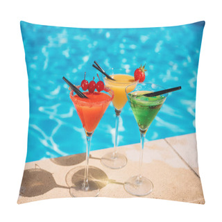 Personality  Colorful Cocktails Near Pool Pillow Covers