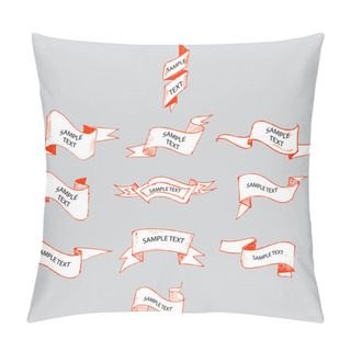 Personality  Ribbons Sketch Set Vector Illustration   Pillow Covers
