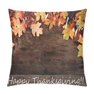 Personality  Autumn Thanksgiving Day Leaves Background Pillow Covers