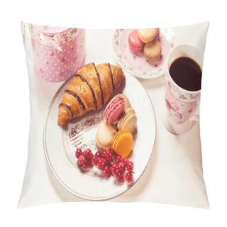 Personality  Croissant And Macaroons Pillow Covers