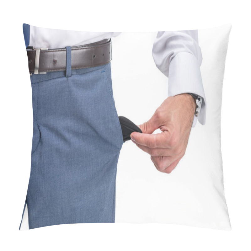 Personality  Businessman With Empty Pocket Pillow Covers