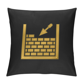Personality  Brickwork Gold Plated Metalic Icon Or Logo Vector Pillow Covers