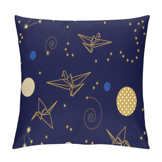 Personality  Fantasy Origami Flying In The Dark Sky.   Pillow Covers