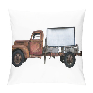 Personality  Isolated Vintage Pickup Truck With Sign Pillow Covers