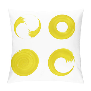 Personality  Set Of Yellow Round Element For Design Pillow Covers