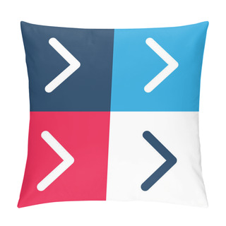 Personality  Arrow Point To Right Blue And Red Four Color Minimal Icon Set Pillow Covers