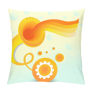 Personality  Vector Abstract Background With Gramophone. Pillow Covers