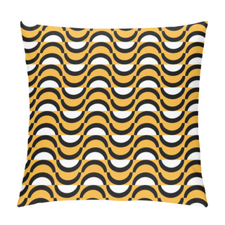Personality  Fun Pattern With White Orange And Black Semicircles Pillow Covers