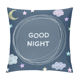 Personality  Doodle Good Night Card Background Template Pillow Covers