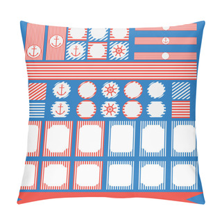 Personality  Set Of Vintage Nautical Party Elements Pillow Covers