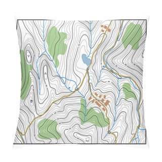 Personality  Topographic Map With Contour Lines Pillow Covers