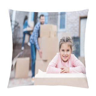 Personality  Girl With Cardboard Box Pillow Covers