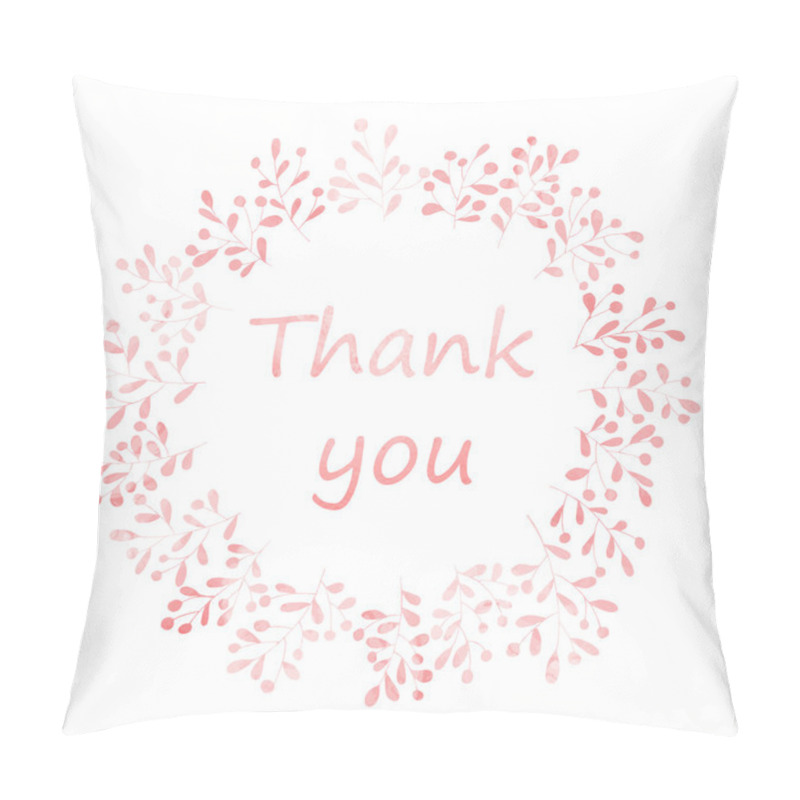 Personality  Thank you card with watercolor wreath. pillow covers