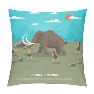 Personality  Mammoth Hunting Illustration Pillow Covers