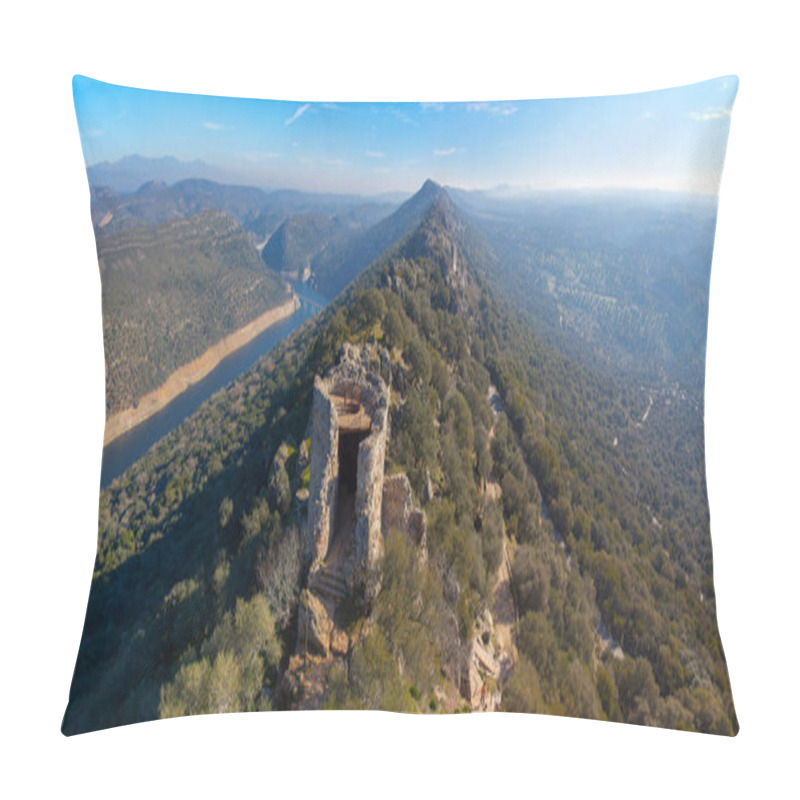 Personality  Monfrague National Park, Caceres, Extremadura, Spain. Overview from the Castle pillow covers