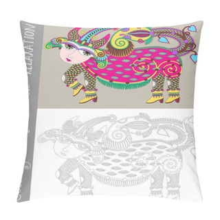 Personality  Coloring Book Page For Adults With Fantastic Creature Pillow Covers