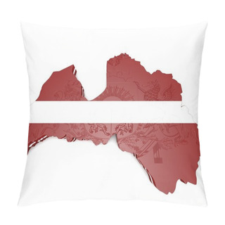Personality  Illustration Map Of Latvia Pillow Covers