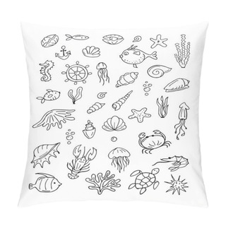 Personality  Marine Life, Collection Of Sketches For Your Design Pillow Covers